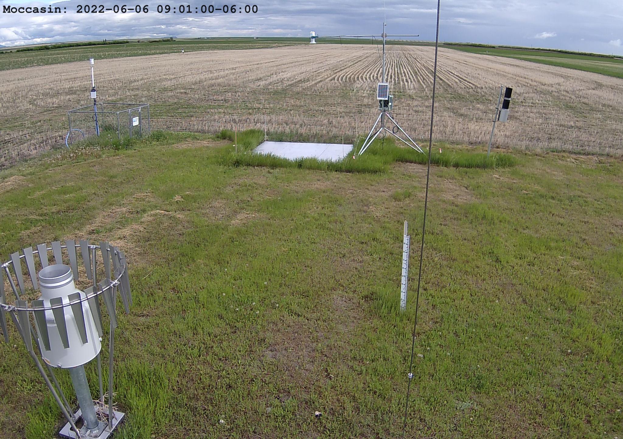 Montana Mesonet Moccasin Station, one of the newly retrofitted soil moisture and snowpack monitoring stations in the Upper Missouri River Basin project.