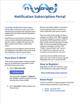 2023 N-Wave Fact Sheet Notification Subscription Portal thumbnail